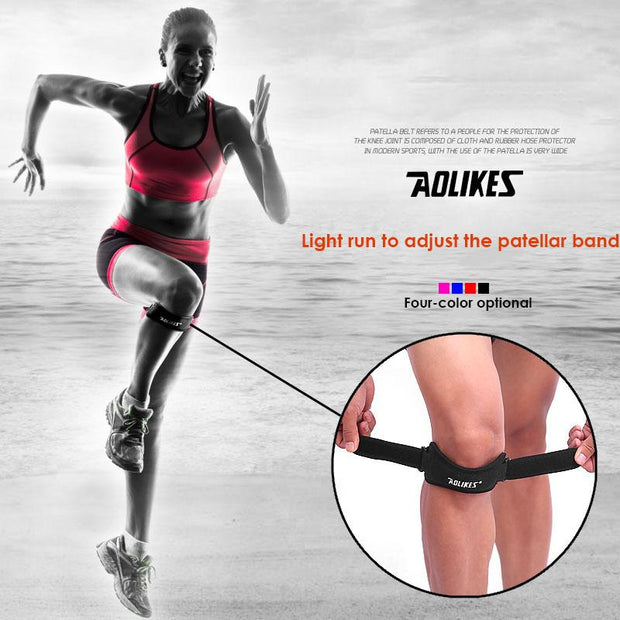 Aolikes 1PCS Adjustable Knee Patellar Tendon Support Strap Band Support Brace Pads for Running basketball Outdoor Sport