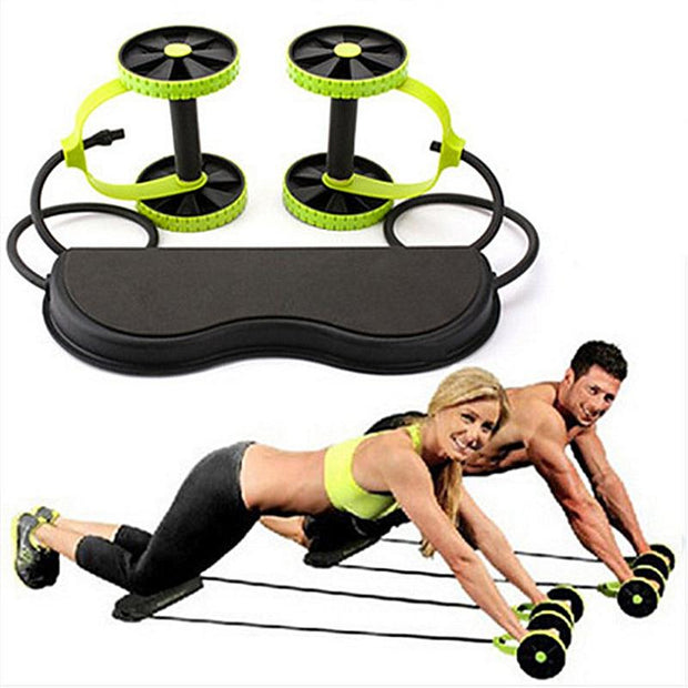 Muscle Exercise Fitness Equipment Double Wheel Abdominal Power Wheel Ab Roller Gym Roller Trainer Training