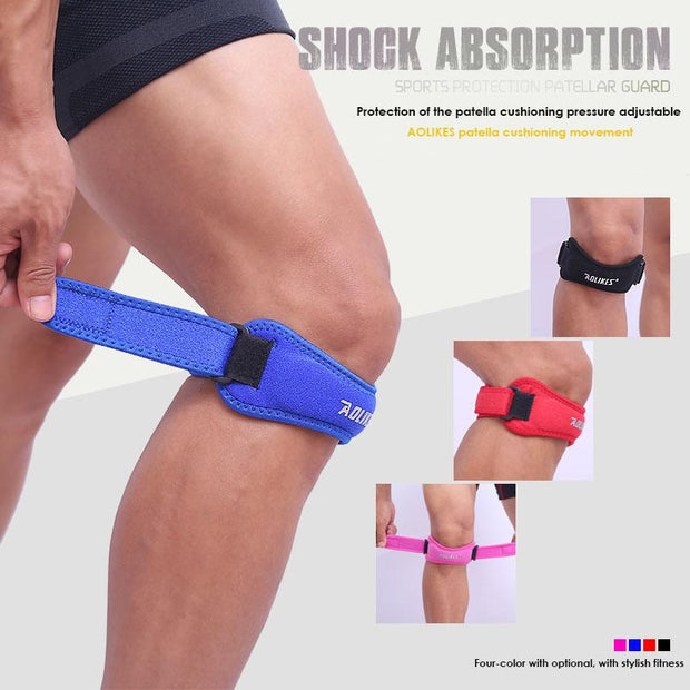 Aolikes 1PCS Adjustable Knee Patellar Tendon Support Strap Band Support Brace Pads for Running basketball Outdoor Sport