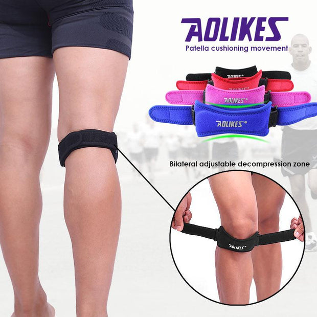 Aolikes 1PCS Adjustable Knee Patellar Tendon Support Strap Band Support Brace Pads for Running basketball Outdoor Sport